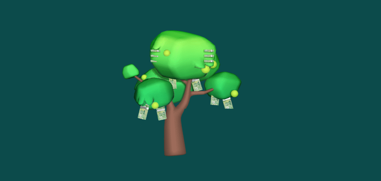 Animated illustration representing grant giving
